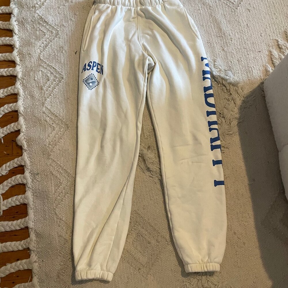 Madhappy Blue and Cream Aspen Sweatpants, Small